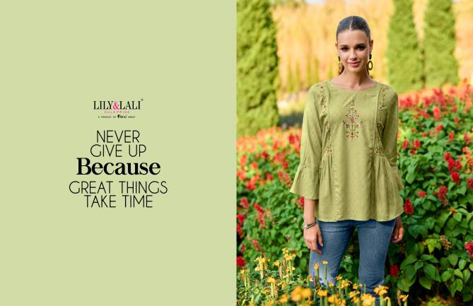 Melody Vol 3 By Lily And Lali Premium Short Embroidery Ladies Top Wholesale Shop In Surat
